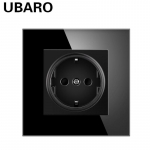 Euroopa standardne pistikupesa t&uuml;&uuml;p kahe pistikupesaga karastatud klaaspaneel 250 V pistikupesa uus varjatud seinakontakt A1