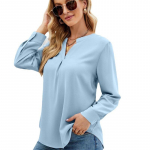Kevadine soliidne &scaron;ifoons&auml;rk naiste vaba V-kaelusega pikkade varrukatega pullover-pluus Topid Moer&otilde;ivad Elegantsed naistepluusid 25236 XXL