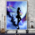 5D isetehtud teemantmaaling p&auml;kapikk kuu all ristpistes komplekt, t&auml;isteemanttikandid mosaiikkunst Pilt kividest kaunistus kingitus Full Round 20x30cm