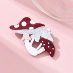 Blucome Mushroom Prossid Naiste stiilne akr&uuml;&uuml;lmaterjalist taim &auml;sja saabunud lihtne armas s&uuml;nnip&auml;evaaksessuaar kottidel ja riietel