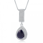 Gb 925 Sterling Silver Ehted 1,29 ct Natural Water Tilk Sinine Safiir Elegantne Ripats Kaelakee Naistele Peened ehted