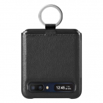 &Otilde;huke s&otilde;rmes&otilde;rmuse hoidja nahk&uuml;mbris Samsung Galaxy Z Flip 3 Flip4 Flip 4 Flip3 5g kukkumisvastase kokkuklapitava mobiiltelefoni &uuml;mbrisega for Samsung Z Flip 3 must