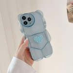 Armas Armastuse S&uuml;dame 3D Karu L&auml;bipaistev Telefoni&uuml;mbris iPhone 13 12 11 Pro Max X Xr Xs Pro Max jaoks P&otilde;rutuskindel Kompveki V&auml;rvi Tagakaas For iPhone X or XS