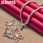 925 Sterling Silver kolm madu kett liblikas kaelakee ehted 48cm