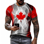 Fashion Canada Maple Leaf Flag 3D Prindiga Meeste T-s&auml;rgid Suvised &Uuml;markaelus Lahtised L&uuml;hikeste Varrukatega Suured T-s&auml;rgid Meeste R&otilde;ivad Topid S