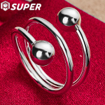 925 h&otilde;bedast topelt siledad 8 mm helmed kuuls&otilde;rmuse ehted