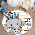 Kawaii &uuml;mmargune vaip Multifilmi loomavaip elutuppa lastetuppa L&otilde;vi p&otilde;randamatt Laste magamistoa pehme k&ouml;&ouml;gipinna vaip 60cm