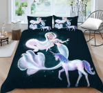 3D Merineitsi voodipesukomplekt t&uuml;drukute tuppa Fantaasiaprinteriga tekikott ja padjap&uuml;&uuml;r 2/3 t&uuml;kki DE155 * 200 t&auml;issuuruses kiiresti kuivav kodukaunistus Baby 100x135cm