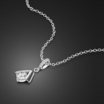 Lihtne 100 % 925 Sterling H&otilde;be V-t&auml;hega ripats kaelakee, moodne tsirkoonist kaelakee naistele &otilde;rn roosakuldne ehe kingitus h&otilde;be