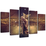 Viieosalise pildiga l&otilde;uendiprint Buddha Brown Feng Shui 100x70 pruun