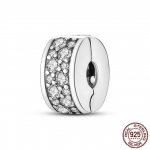 Uus saabumise klamber Safey keti stopper amuletid 925 sterling h&otilde;be Cz s&uuml;dameklambriga helmestega v&otilde;lu sobivad k&auml;ev&otilde;ru ehted