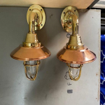 Nautical Marine Ship Uus kaasaegne Solid Swan Brass Bukhead Light 2 tk vase varjund