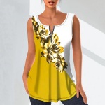 Naiste moodsad V-kaelusega s&auml;rgid vabaaja topid Naiste 3D-lilledega T-s&auml;rk, prinditud vest, suures suuruses varrukateta pluus, mantlid XS roheline