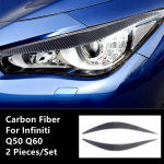 S&uuml;sinikkiust Auto Esitulede Modifikatsioonikatted Liistud Dekoratiivsed Kleebised Infiniti Q50 Q60 Autole Siseosa must