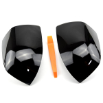 2 pieces For Ford Focus 2005-2008 Carbon black and bright black Mirror Covers Caps RearView Mirror Case No light-1 gray