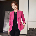 Kvaliteetne &uuml;likonnajope Naistele Kevadine ja s&uuml;gisene uus Net Red Fashion l&uuml;hike kvaliteetne &uuml;likond S roosa