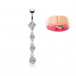 Inimkeha punktsioon l&otilde;putu terasest paksu n&otilde;elaga nabar&otilde;ngas kristallist tsirkoonist ripats nabak&uuml;&uuml;s roostevabast terasest nabapandla