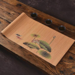 Bambusest teematt Hiina stiilis tr&uuml;kitud bambusmatt Zen laualipp bambusest s&ouml;&ouml;gimatt bambuskardin Kung Fu teekomplekti tarvikud 30CMx60CM