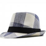 Briti stiilis Fedoras M&uuml;ts Meestele Naiste Stripe Jazz M&uuml;tsid Unisex Top Panama M&uuml;ts Kevad s&uuml;gis Bowler Caps chapeau femme 56-58CM Adjustable