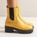 Naiste talvekingad Poolsaapad K&otilde;rged kontsad Platvormiga ratsasaapad Seksikad &uuml;mmargused kingad Martin Shoes Plus suurus 35-43 38 kollane