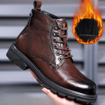 S&uuml;gisel ja talvel Uued k&otilde;rged saapad Meeste kingad Briti stiilis Mitmek&uuml;lgne t&ouml;&ouml; Must saapad vabaaja trendi Biker nahast saapad 42