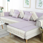 Euroopa stiilis puuvillased diivanikatted k&auml;ter&auml;tikute katted Libisemisvastased istmekatted pitskaunistusega diivanikatted elutoa jaoks Luksuslik diivanimatt cushion cover 45x45