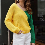 Korea &scaron;ikk seksikas seljata silmkoeline kampsun Naiste V-kaelusega sviitrid Naiste kampsunid pikkade varrukatega vabaaja džemprid 29412 S orion i v&auml;rv