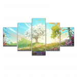 5-osaline kodukaunistus hd maalimine Ilus kunst s&uuml;gislehed seinamaaling Kunst Maali plakat anime &Otilde;ppetuba Magamistuba Baar Kohvik Sein Ilma raamita 20x35cm*2 20x45cm*2 20x55cm*1