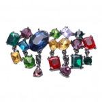 Liialdatud mood v&auml;rvilised klaasist kividest inkrusteeritud pross Elegantne ebaregulaarne geomeetriline kampsun kampsun pulmapeo ehe kingitus