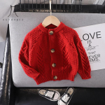 Lasteriided kampsun Uus poiste ja t&uuml;drukute kootud kardigan &uuml;markaelus &Uuml;herealine laste beebijope 90 punane