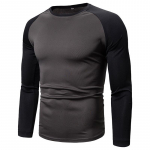 Meeste &otilde;huke pikkade varrukatega T-s&auml;rk Kontrastv&auml;rvi &Uuml;markaelusega Meeste T-s&auml;rk Valge Must S&uuml;gises T-s&auml;rgid Pullover Top M valge