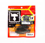 Jackall Soft Lure Rhythm Grub 2,4 tolli Dark Thunder/Clear Silver (6621)