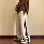 Kotid triibulised dressip&uuml;ksid meestele Sirge s&auml;&auml;rega p&uuml;ksid Moodsad hip-hop t&auml;navar&otilde;ivad Harajuku p&uuml;ksid vabaaja p&uuml;ksid Y2K meeste riided 2XL aprikoosi