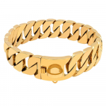 Tugevad metallist koeraketi kaelarihmad roostevabast terasest lemmikloomade treenimisrihm suurtele koertele Pitbull Bulldog h&otilde;bedane kuldne n&auml;ituserihm 25cm