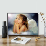 5D DIY Teemantmaali V&auml;ike ingli ristpiste komplekt Mosaiik Teemanttikandid Roos T&auml;is &uuml;mmargune kandiline puur Kodukaunistus Round 30x40cm