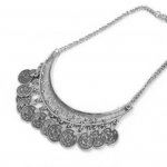 Vintage antiikne m&uuml;nt Statement Choker kett Hoop k&otilde;rvar&otilde;ngad kaelakee komplekt ehted 0.1 kg h&otilde;be