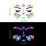 Veekindel ajutine t&auml;toveeringuga kleebis Masquerade Neoon fluorestseeruv n&auml;okleebis Muusikafestival H&otilde;&otilde;guv v&otilde;lts t&auml;toveering meik Glitter 1