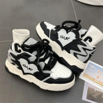 Korea uue moe tossud Esteetilised s&uuml;damekujulised platvormkingad Naiste hingavad paksu kontsaga tossud Y2k Trend Harajuku kingad 35 must