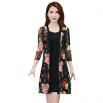 Temperament Bikiinid Cover Up Perspective P&auml;ikesekaitse Skin Touch Pits Pits Kardigan Ujumiskost&uuml;&uuml;m Cover Up Rannariided XL must