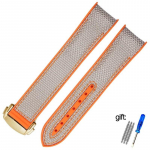 20 mm 22 mm kummist nailonist silikoonist kellarihm Omega GMT Planet Ocean Seamaster Diver 300 kumera otsaga oranži kellarihm grey-gold 22mm&no logo