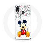 Coque pour Huawei P20 Lite Mickey Mouse Fleurs C&oelig;urs