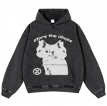 2024 Streetwear Hybrid Cat Graphic Unisex kapuuts S must