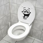 Smiley Face WC WC kleebis Art Decor Naljakas vannitoa k&ouml;&ouml;gi seinakleebis One Size