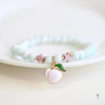 Pearl Rabbit ing Bottle Beaded Elastic Bracelets Catoon Animal Ceramics Beads Bracelet for Women Jewelry Birthday Gifts A3 white