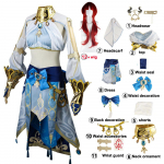 Genshin Impact Nilou Sumeru Cosplay kost&uuml;&uuml;m Punane parukas Naiste Sinine Kleit Kost&uuml;&uuml;mid Riided Anime Halloweeni karnevalipeoks l