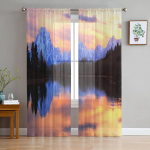 Sunset Park Lake Mountaini t&uuml;llkardinad magamistoa saali jaoks Elutoa sisustus Sifoonkardin r&otilde;duk&ouml;&ouml;gi jaoks Kodu kardinad 135W x 114H(cm)