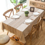 INS Nordic Jacquard imitatsiooniga puuvilla ja kanepi tikandid Tutt pits Geomeetriline ristk&uuml;likukujuline teelaua laudlina 90x90cm