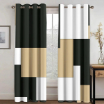 Moodne abstraktne disain Pimendav kardin Metallgrafiti aknakardinad elutuppa magamistoa sisekujundusele K&otilde;rge varjundiga kardin W50xH130(CM)x2PCS-Grommet Top