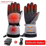 Akutoitega talvised soojendusega kindad Mootorratta termokindad Veekindel puuteekraan rattas&otilde;iduks Suusatamiseks Soojenduskindad-1 paar heating gloves + 6000mABattery