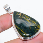 Natural Ocean Jasper Gemstone Handmade 925 Sterling Silver Pendant 1.97 e1i36